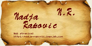 Nadja Rapović vizit kartica